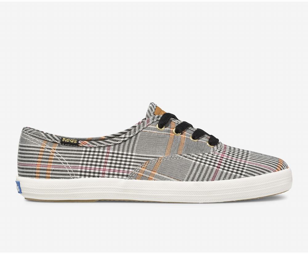 Women's Keds Champion Plaid Sneakers Black Multicolor 8315729DH - South Africa